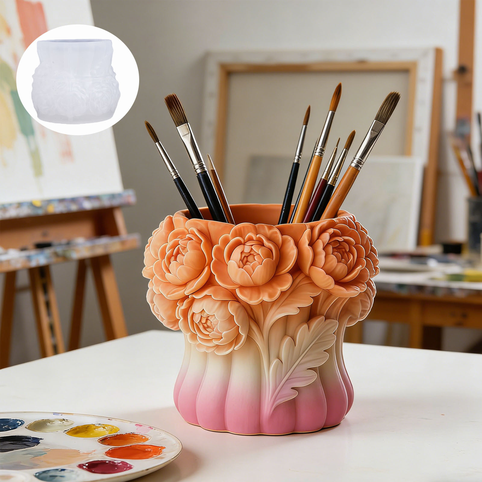 3D Rose Flower Vase Silicone M - Florist Supply Vases ulasan dan harga