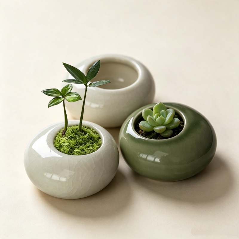 Mini Ice Crack Glazed Plant Po - Florist Supply Vases ulasan dan harga