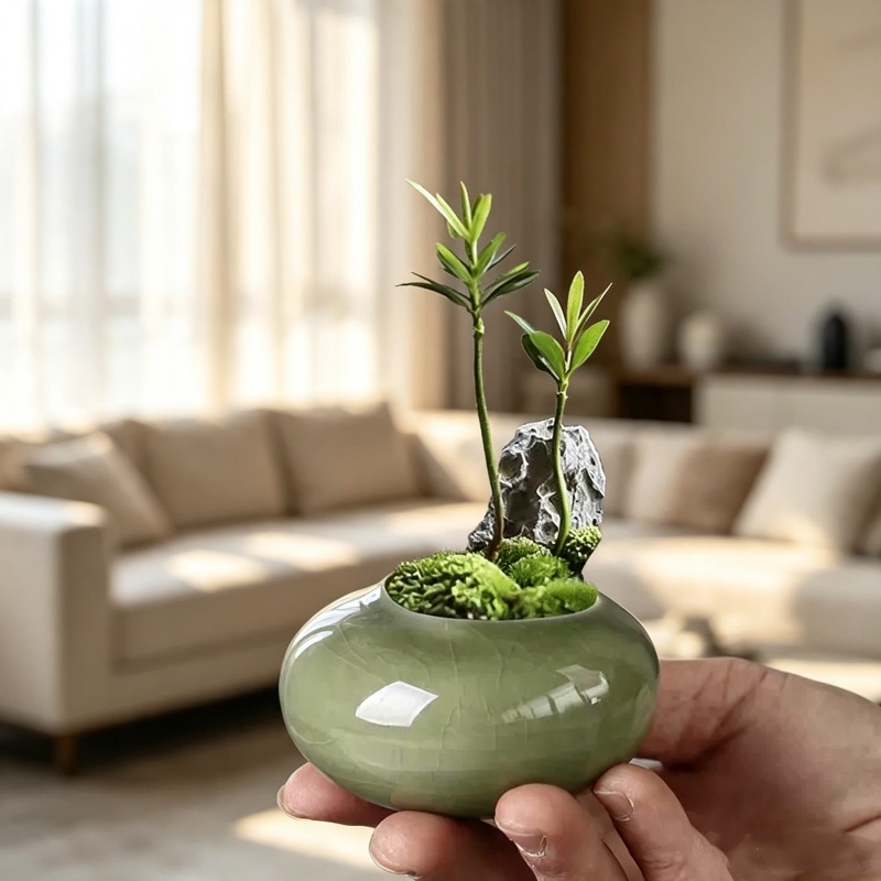 Mini Ice Crack Glazed Plant Po - Florist Supply Vases ulasan dan harga